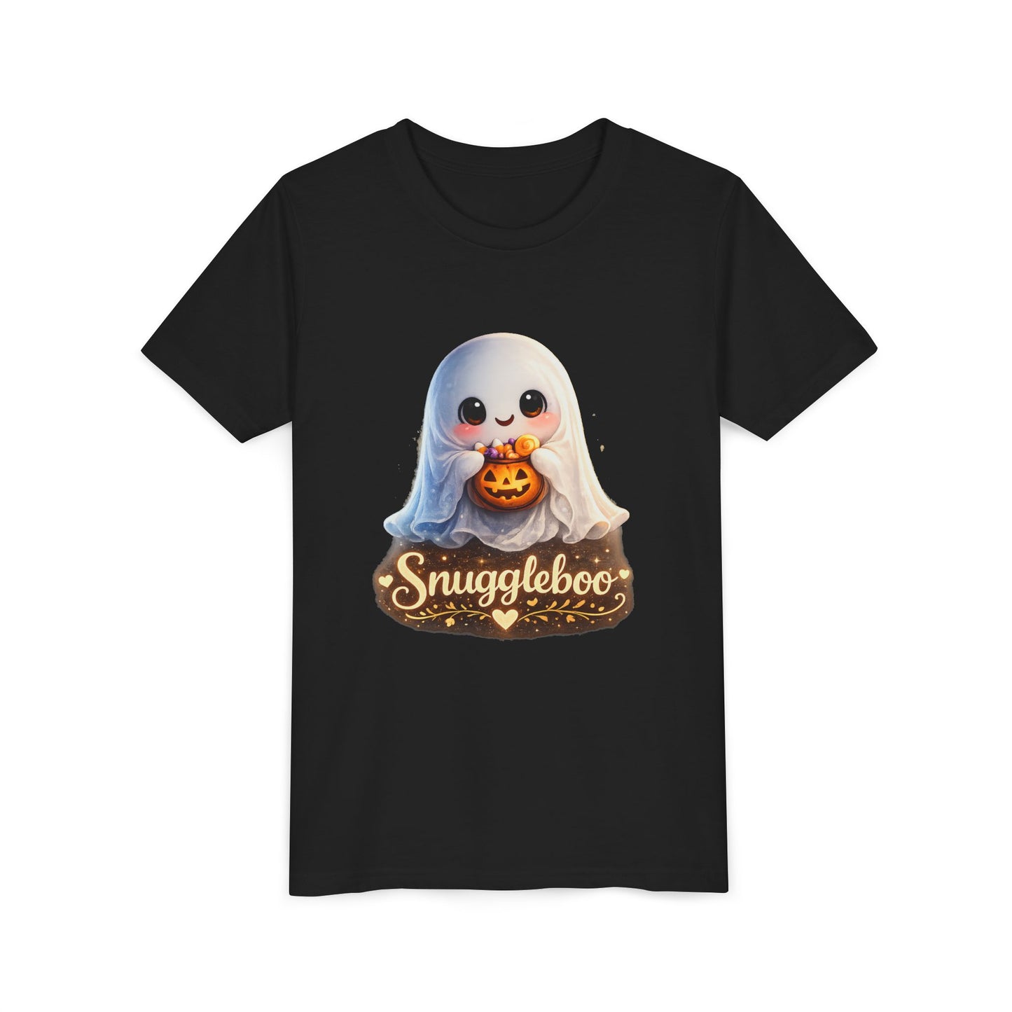 Youth Tee — Cute 'Snuggleboo' Ghost Halloween T-Shirt