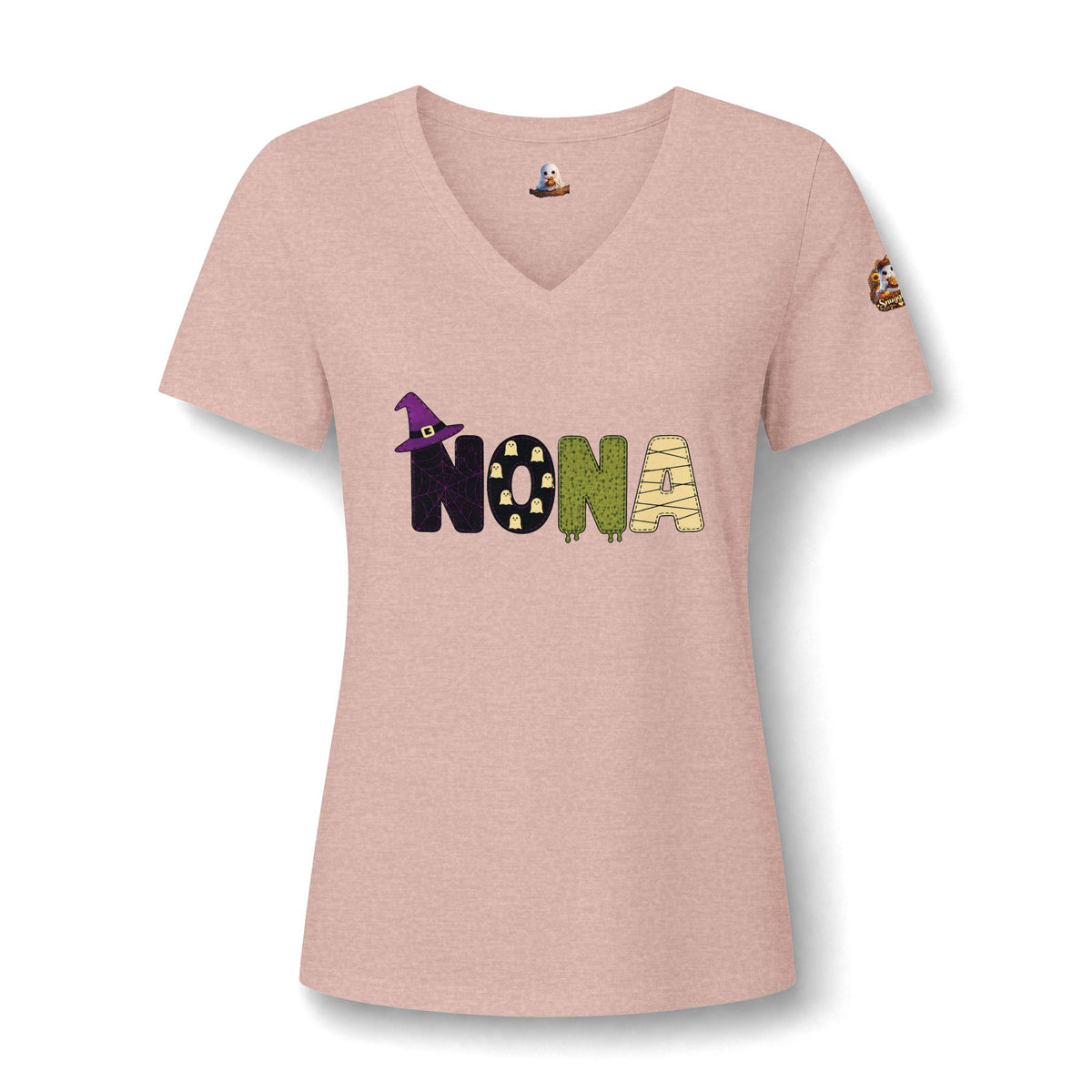 Women's 'Nona' Halloween V-Neck Tee — Cute Seal Costume Graphic