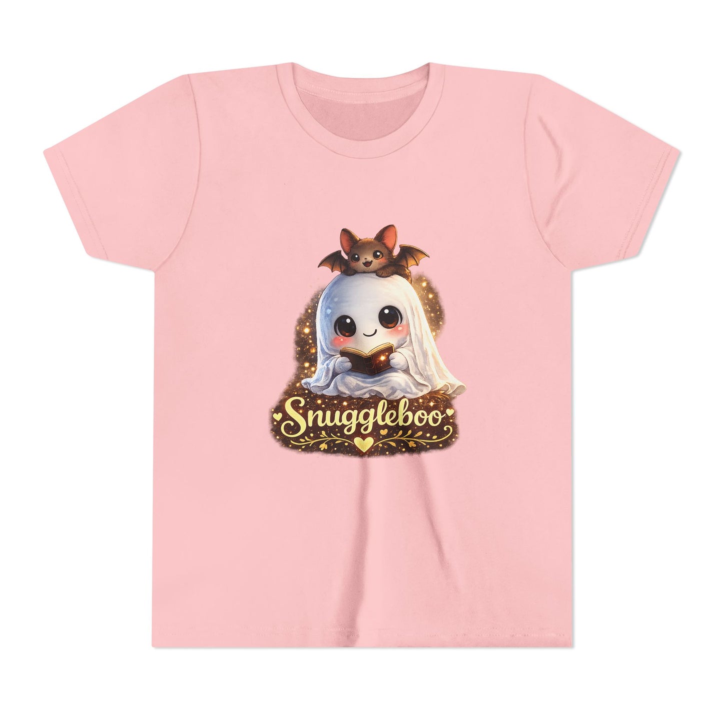 Youth Tee — "Snuggleboo" Cute Ghost & Bat Halloween Shirt