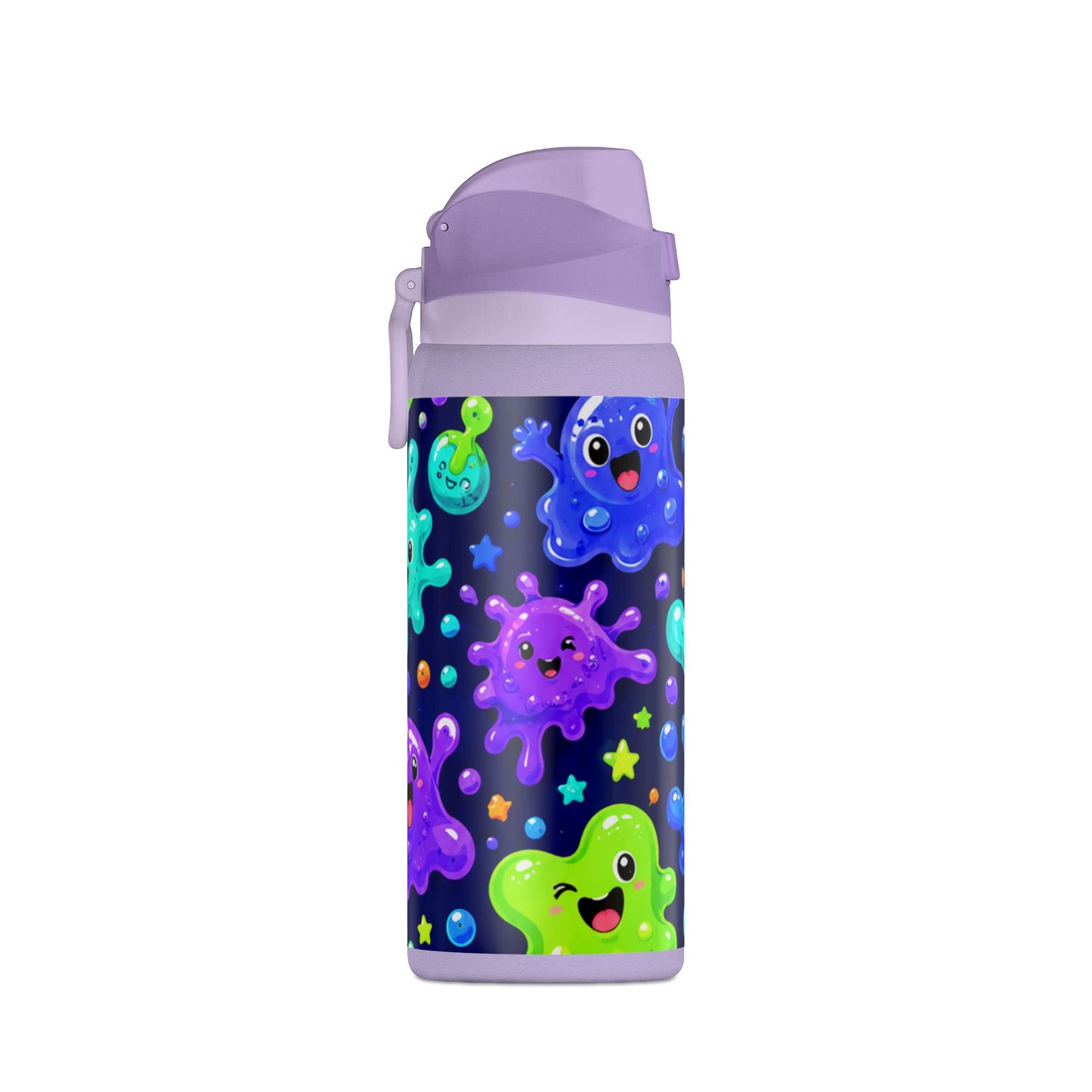 32oz Insulated Water Bottle — Colorful Cute Slime Monsters Design