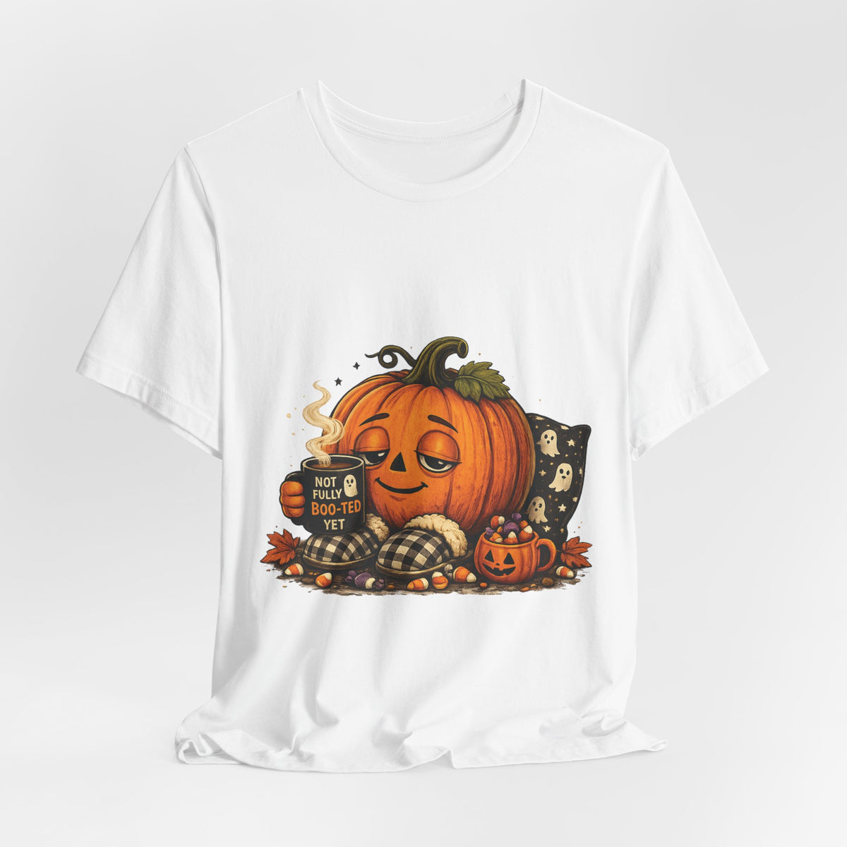 Cozy Pumpkin Coffee Halloween T‑Shirt