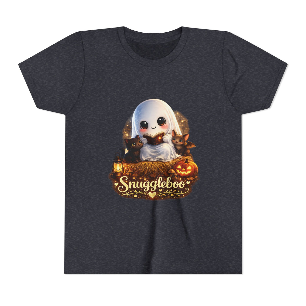 Kids Halloween Ghost Tee – "Snuggleboo" Cute Spooky Pumpkin Design