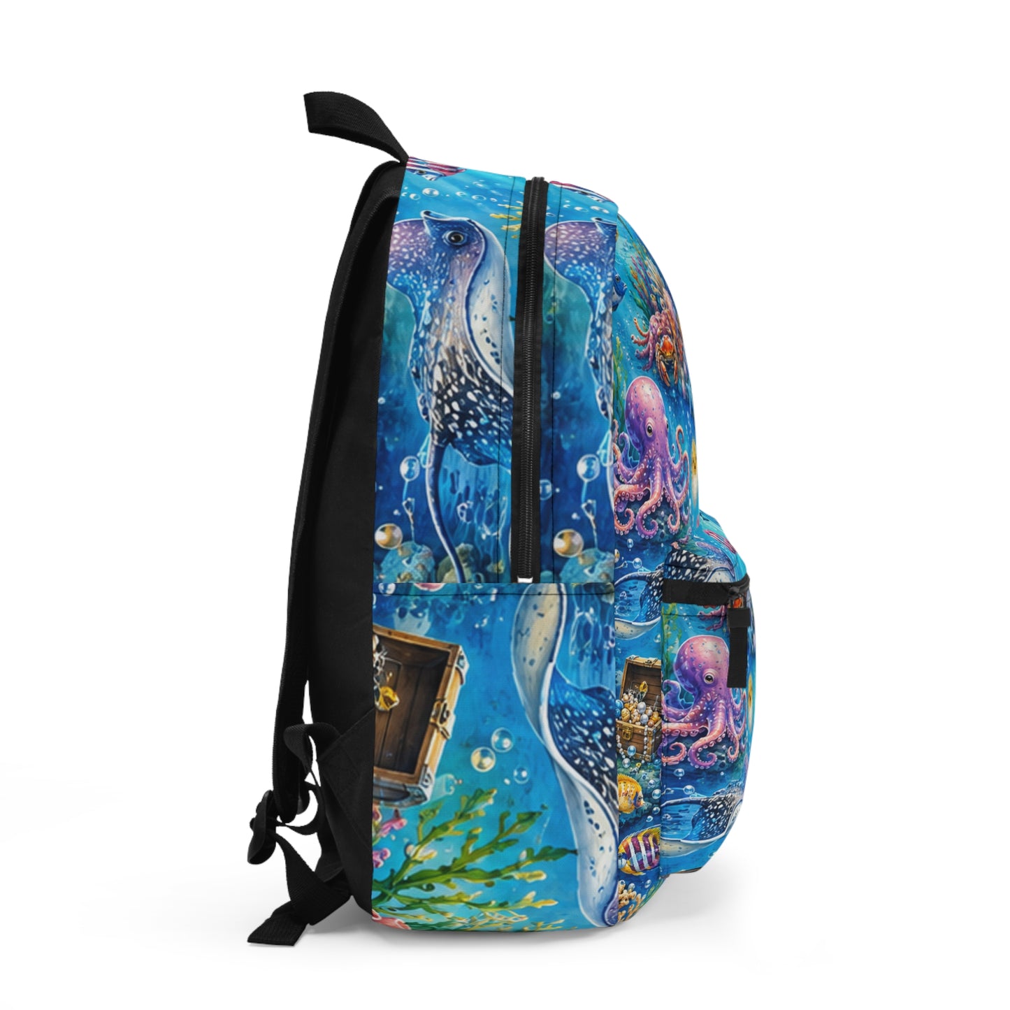 Ocean Life Backpack — Colorful Marine Animals School & Travel Bag