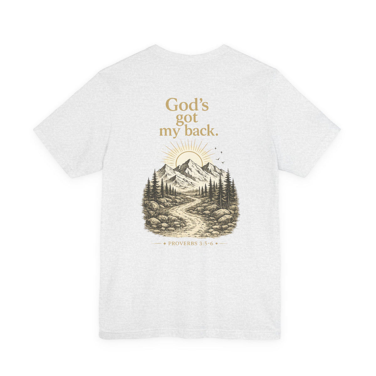 God's Got My Back Mountain Tee — Christian Faith Graphic T-Shirt