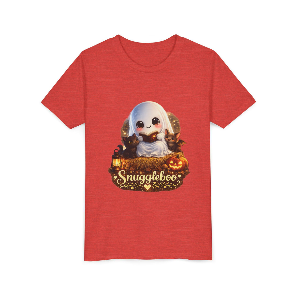 Kids Halloween Ghost Tee – "Snuggleboo" Cute Spooky Pumpkin Design