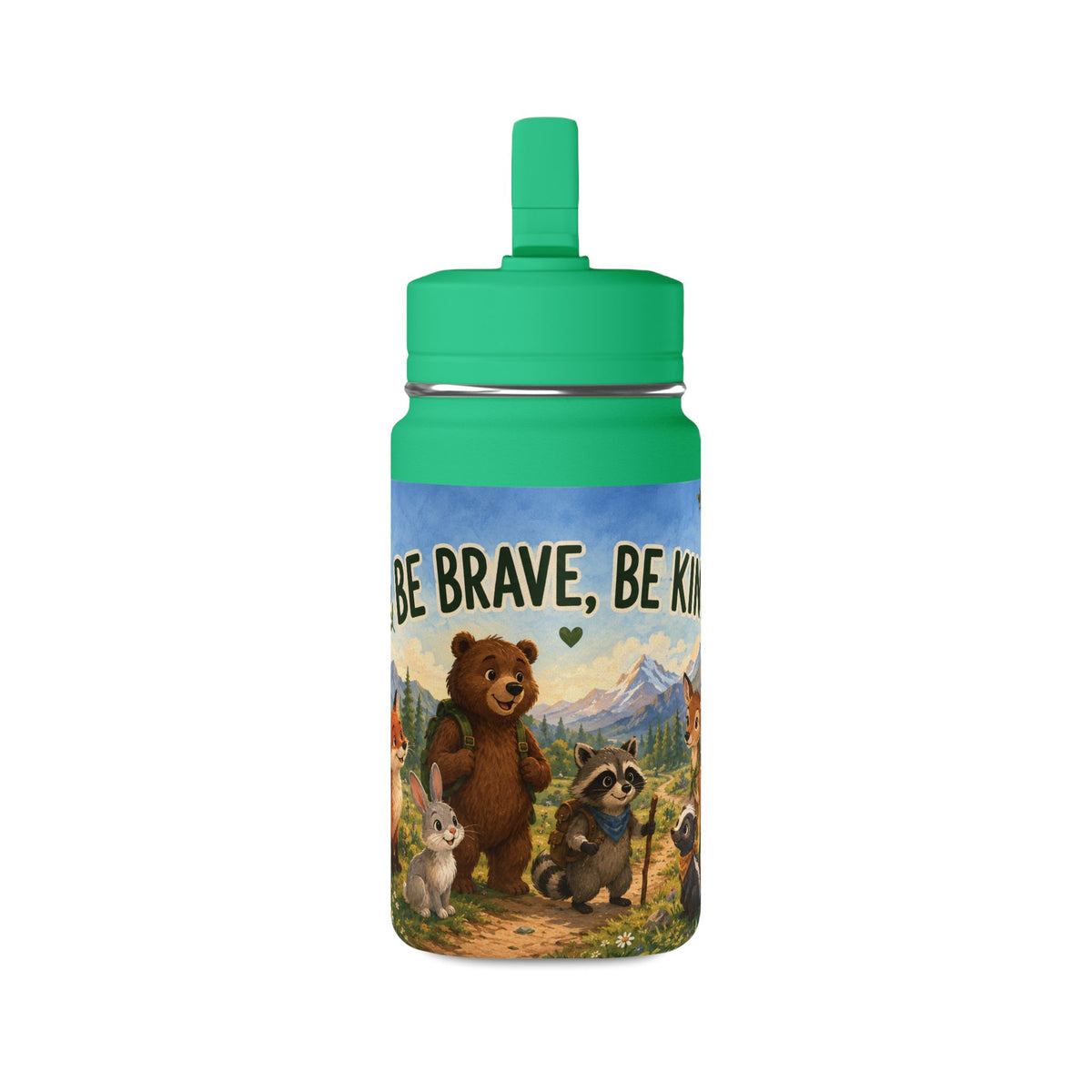 Mini Water Bottle — Be Brave, Be Kind Kids Stainless 14oz Bottle