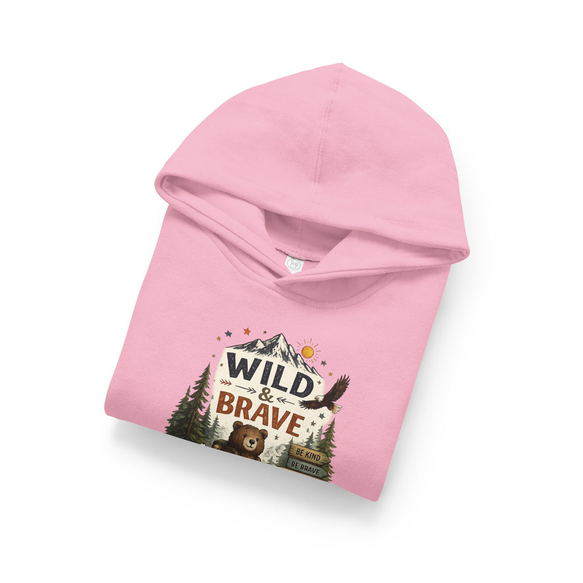 Wild & Brave Toddler Hoodie — Woodland Bear Adventure Pullover for Kids