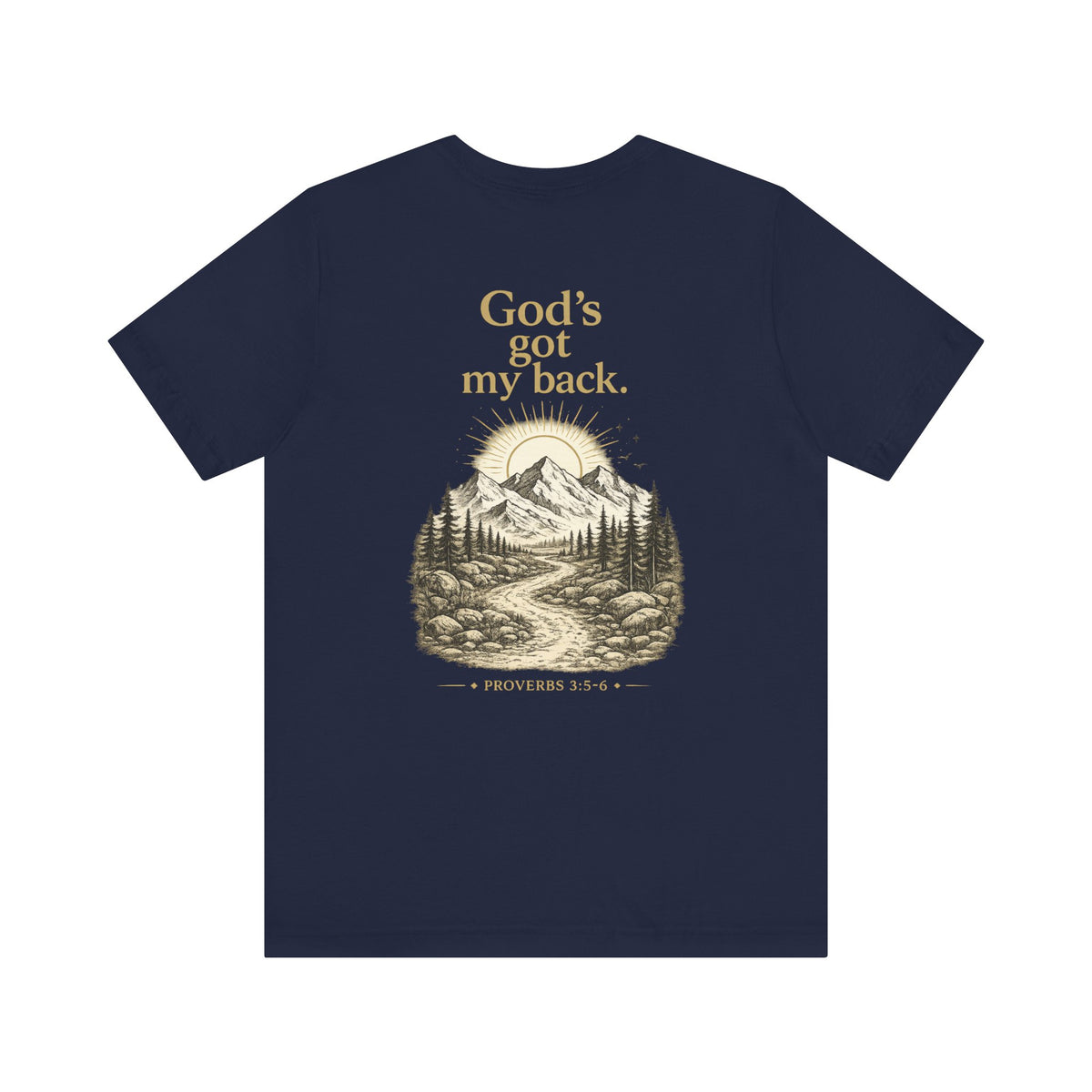 God's Got My Back Mountain Tee — Christian Faith Graphic T-Shirt