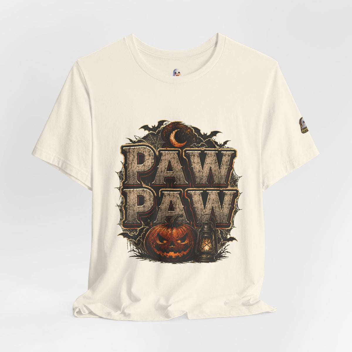 Paw Paw Halloween T‑Shirt — Vintage Pumpkin & Bats Scary Grandpa Tee
