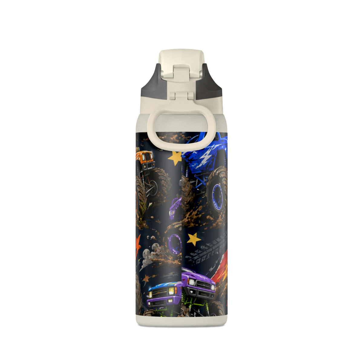 Monster Truck Insulated Water Bottle — 32oz Stainless Steel, Kids Racing Design