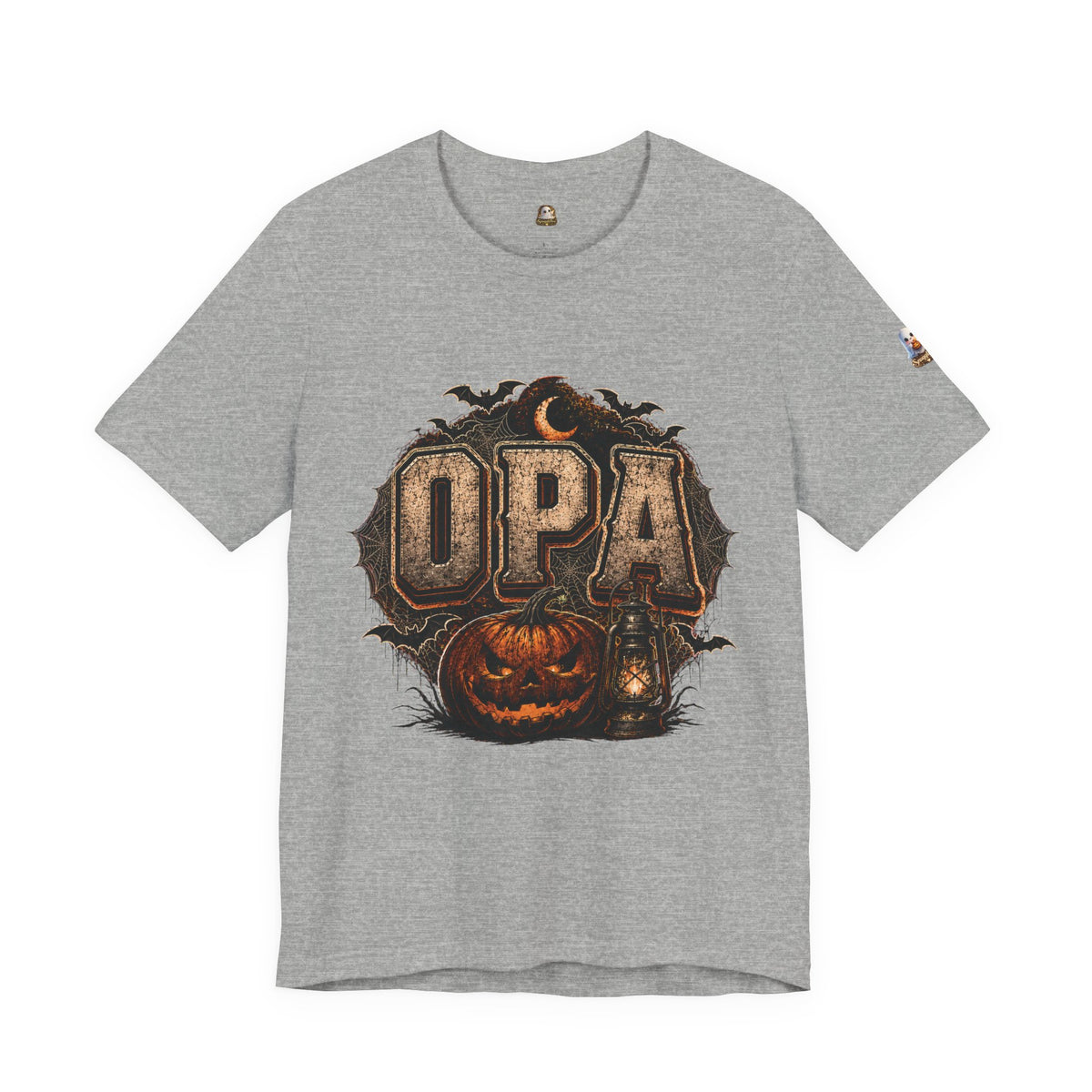 OPA Halloween Tee — Vintage Pumpkin, Lantern & Bat Graphic T-Shirt