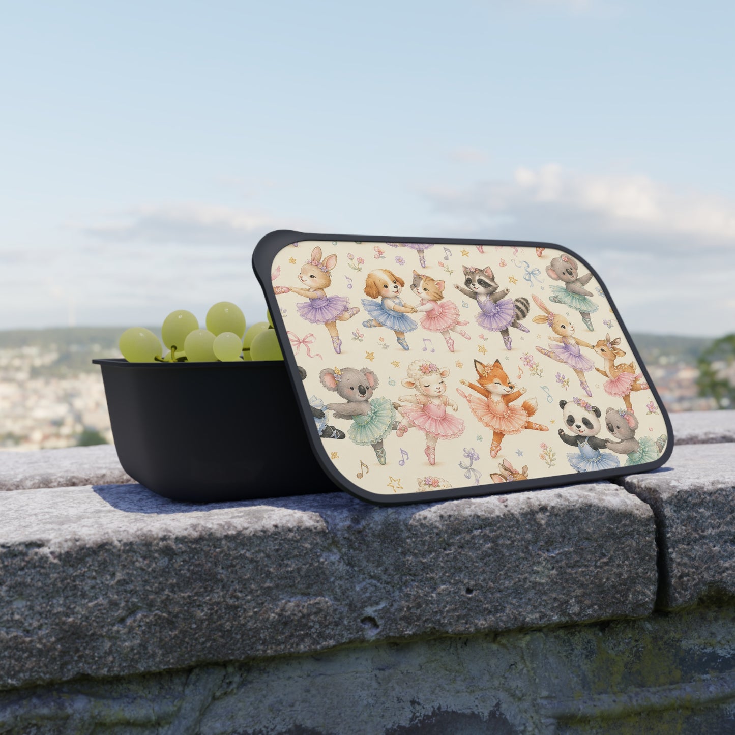 Ballet Animal Kids Bento Box with Band & Utensils