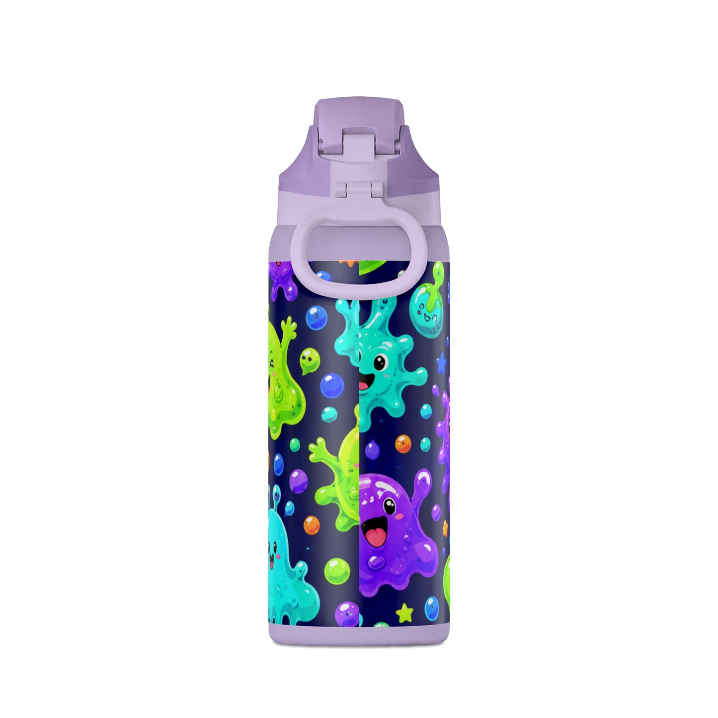 32oz Insulated Water Bottle — Colorful Cute Slime Monsters Design