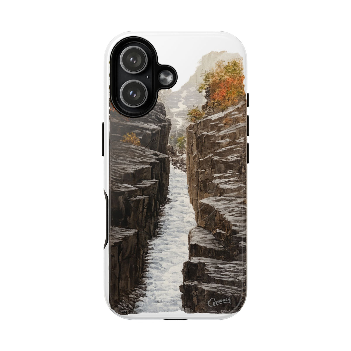 Waterfall Canyon Phone Case — Magnetic Tough Protective Case with Rocky Gorge Landscape Design