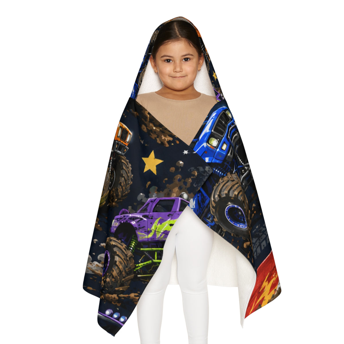 Monster Truck Hooded Towel for Kids — Youth Beach & Bath Wrap