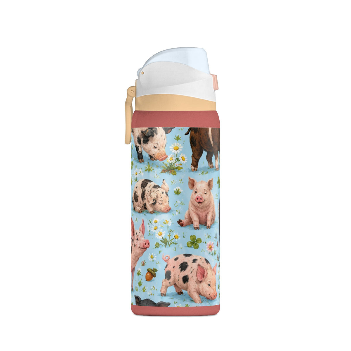 32oz Insulated Water Bottle — Cute Piglet Pattern Stainless Steel Tumbler
