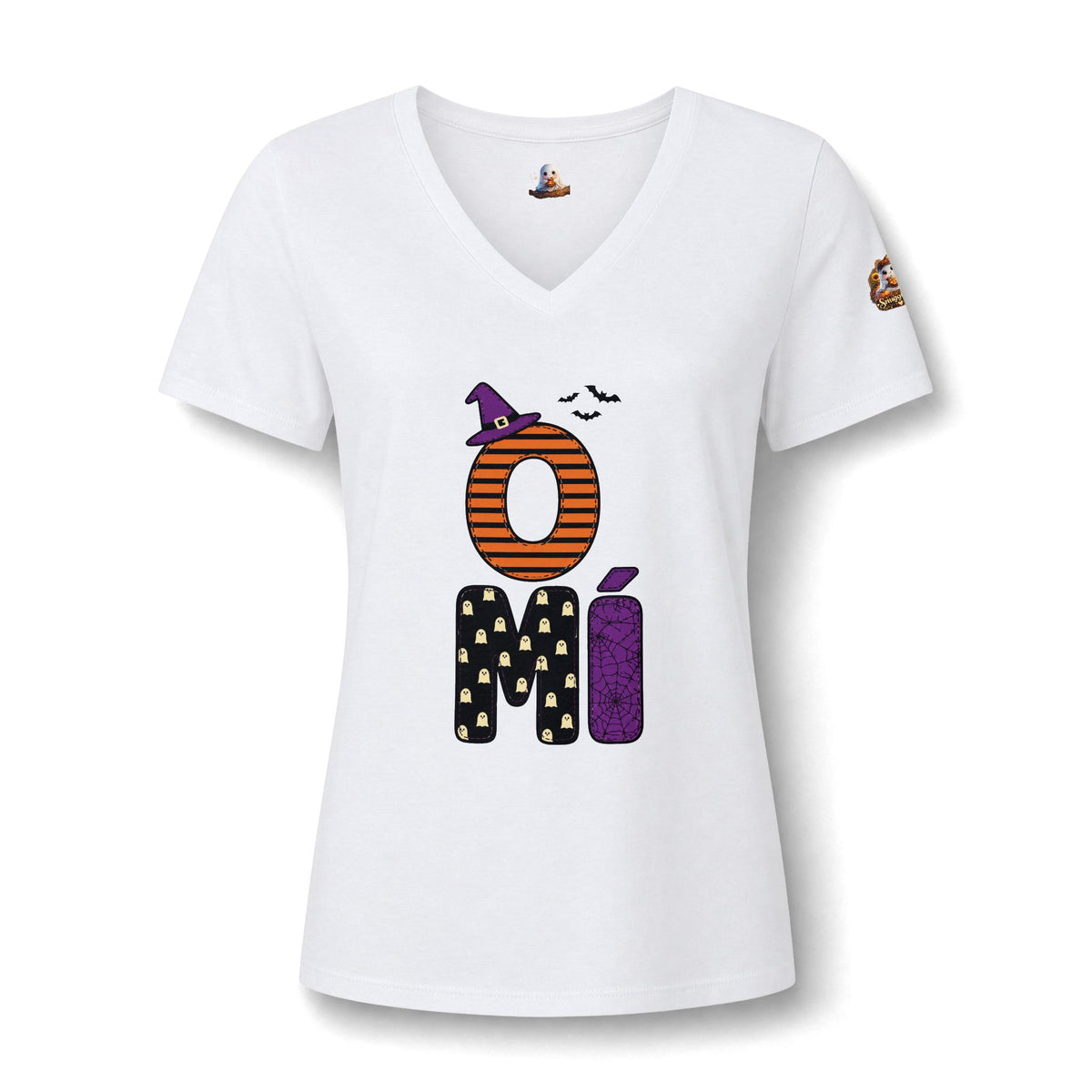 Women's V-Neck Tee — 'Omí' Halloween Mom Graphic Shirt