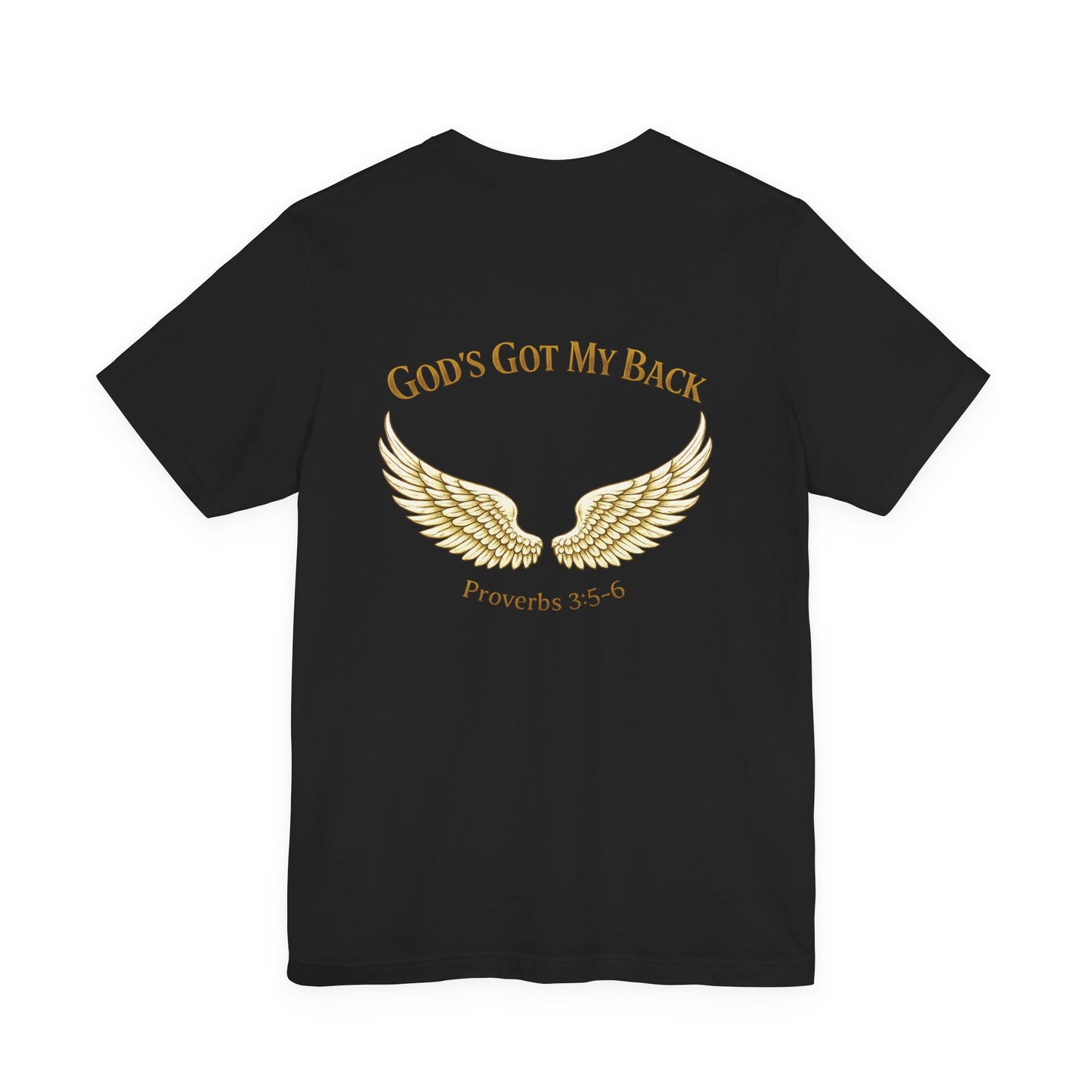 God's Got My Back T-Shirt — Wings & Shield Christian Tee (Proverbs 3:5-6)