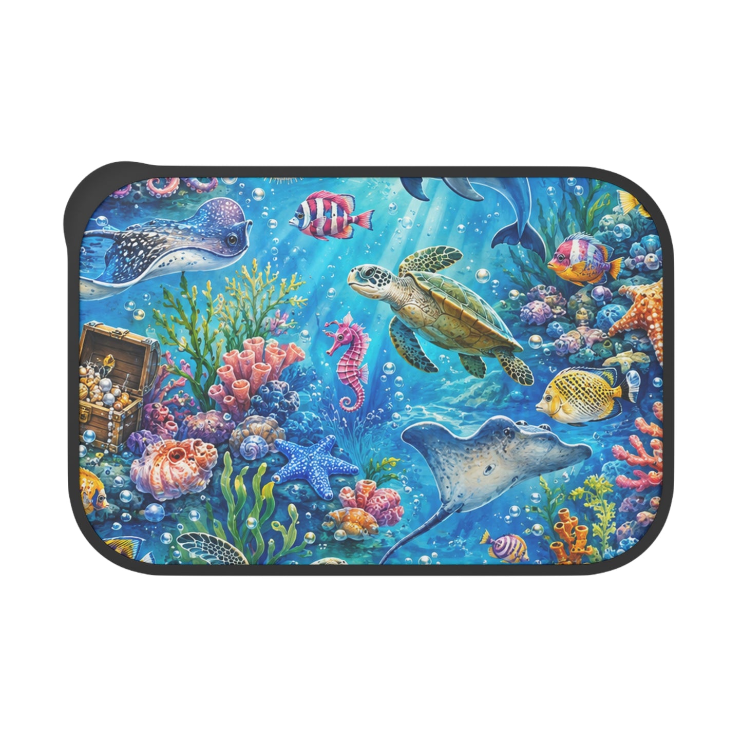 Ocean Life PLA Bento Box with Utensils – Sea Turtle & Reef Design