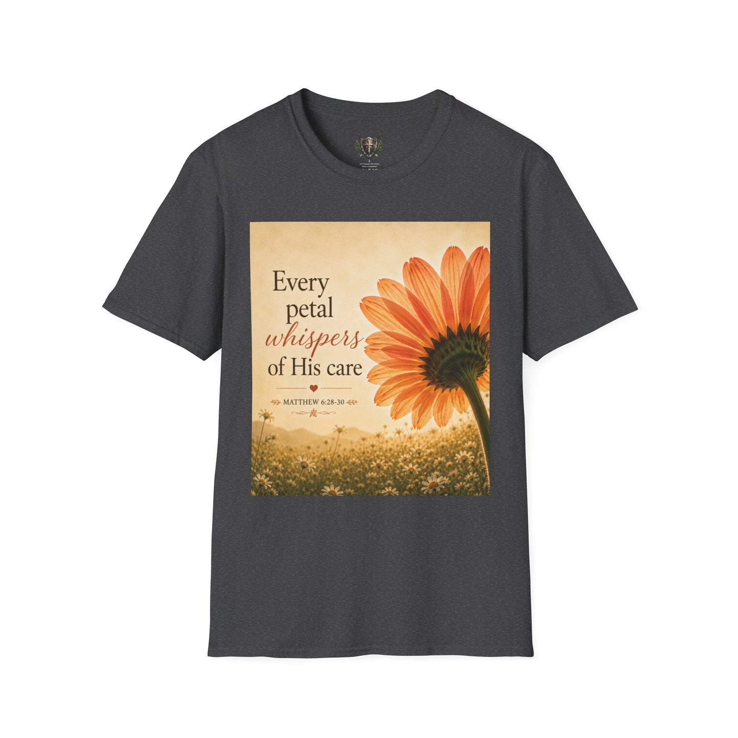 Sunflower Faith T‑Shirt — "Every Petal Whispers of His Care" Inspirational Tee
