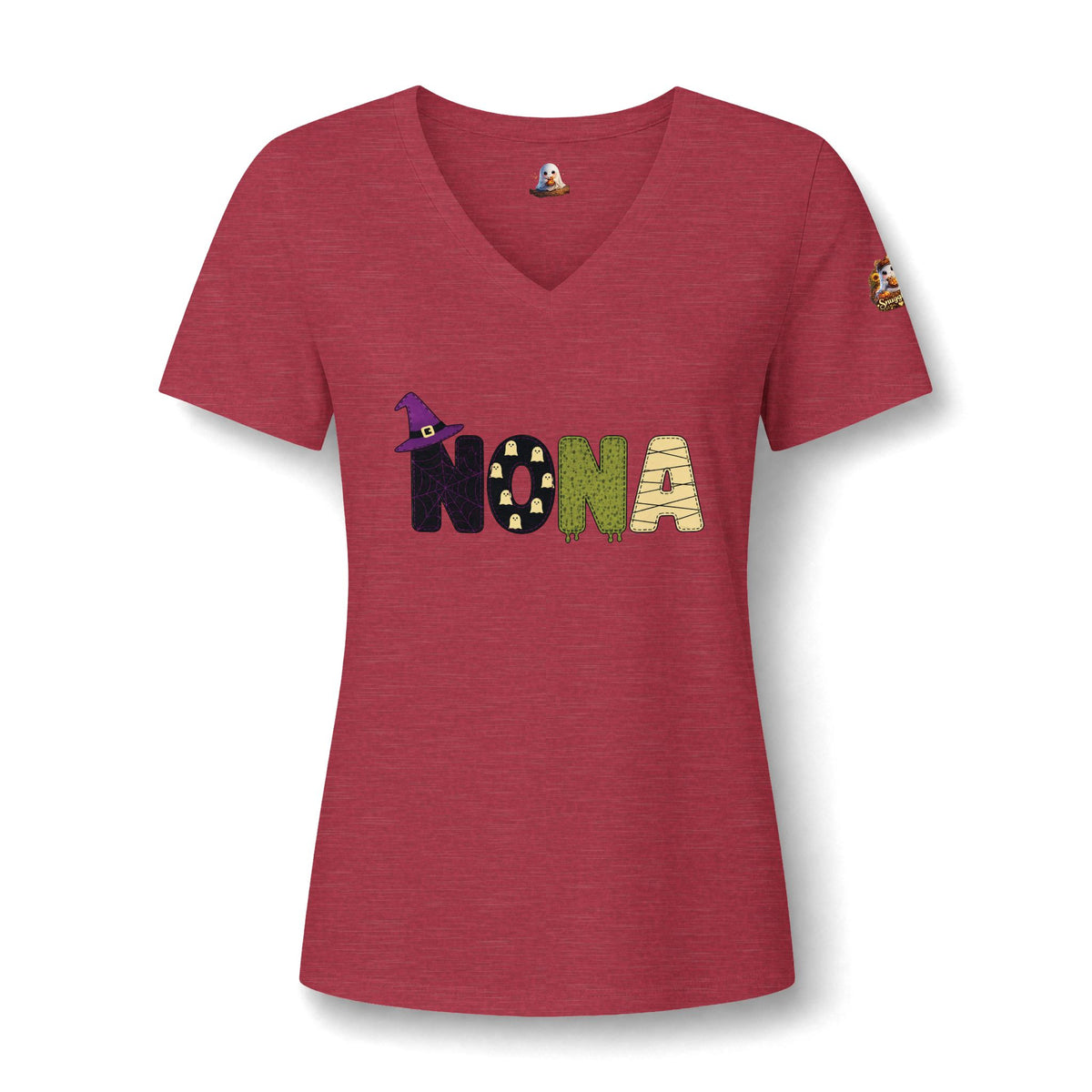 Women's 'Nona' Halloween V-Neck Tee — Cute Seal Costume Graphic