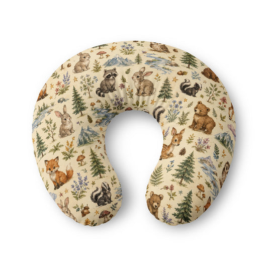 Woodland Friends Nursing Pillow Cover — Cute Forest Animal Baby Support