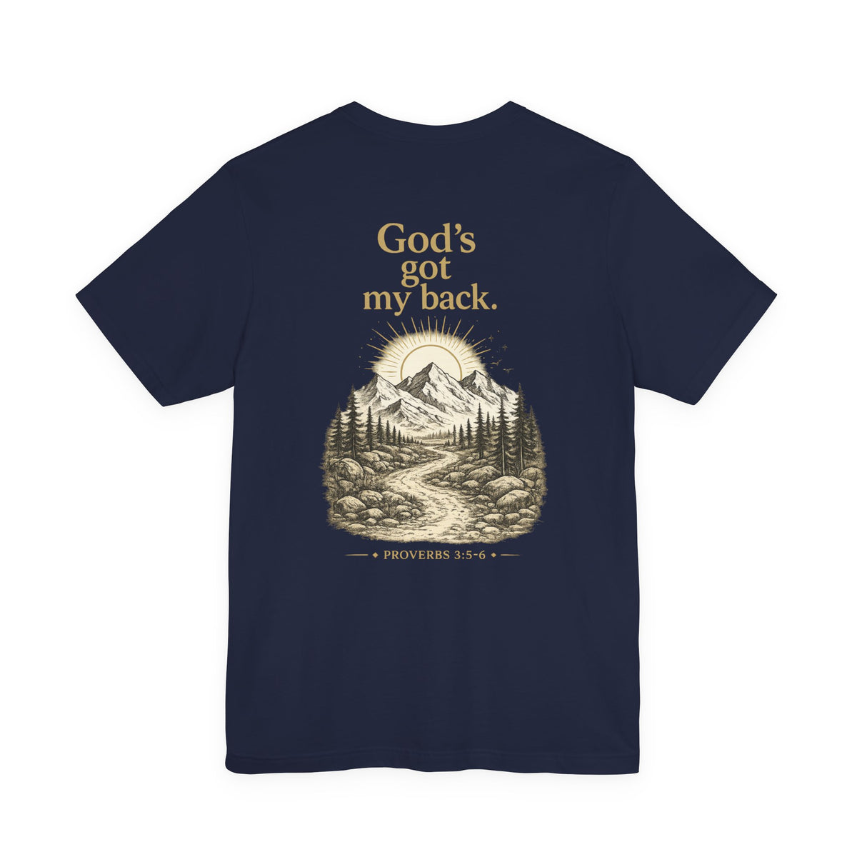 God's Got My Back Mountain Tee — Christian Faith Graphic T-Shirt
