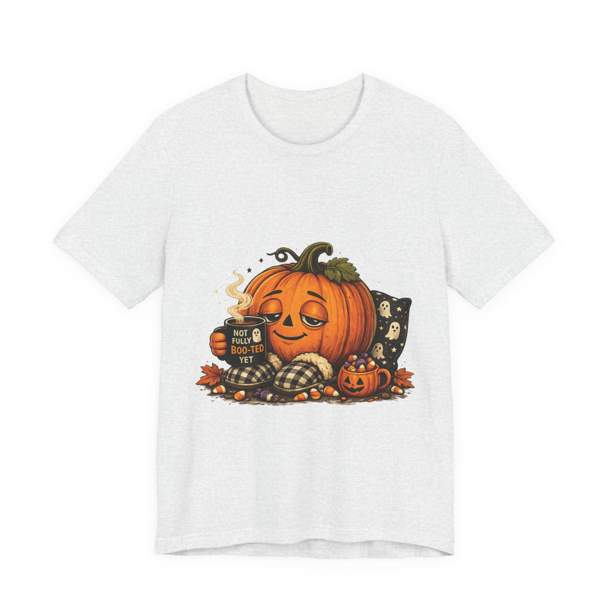 Cozy Pumpkin Coffee Halloween T‑Shirt