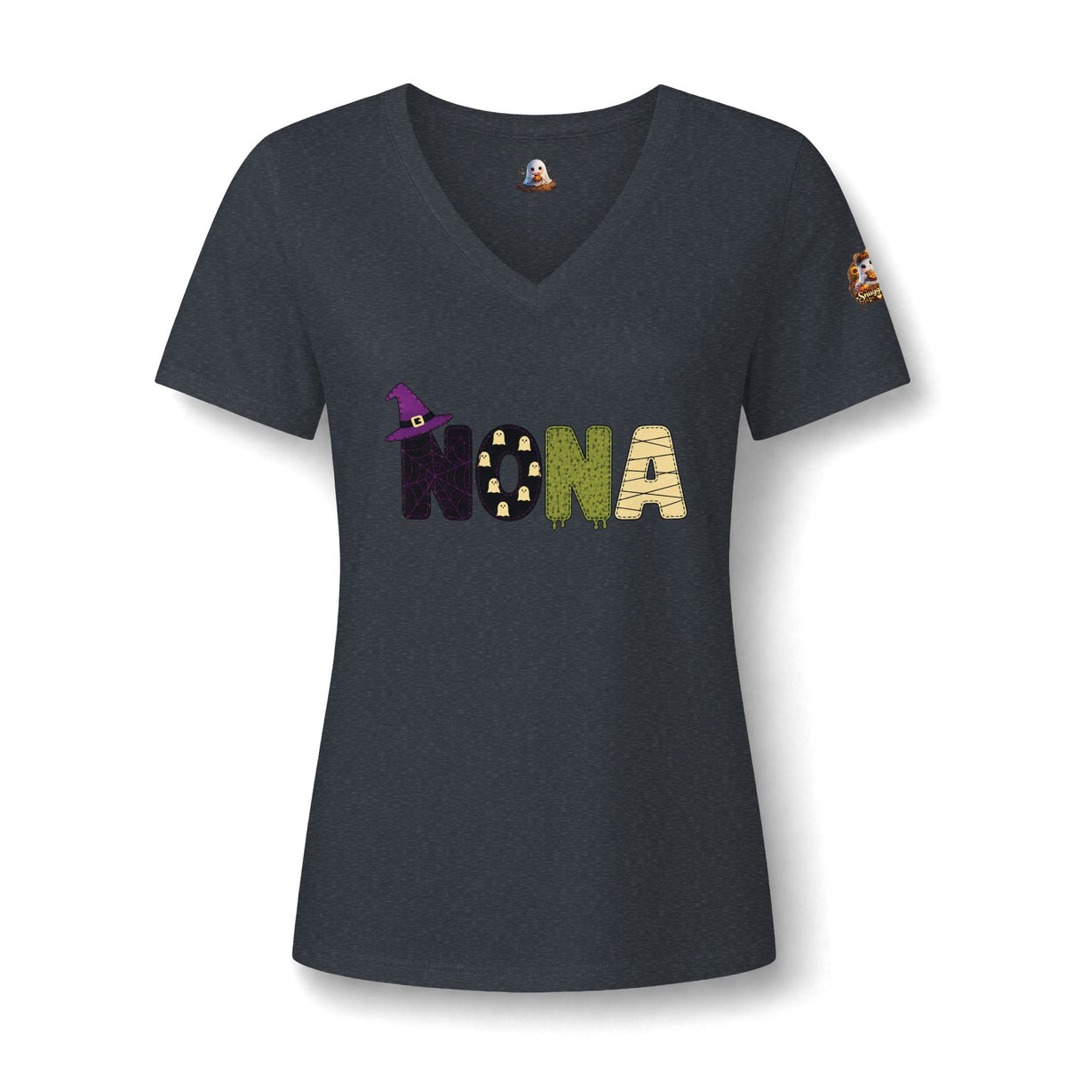 Women's 'Nona' Halloween V-Neck Tee — Cute Seal Costume Graphic