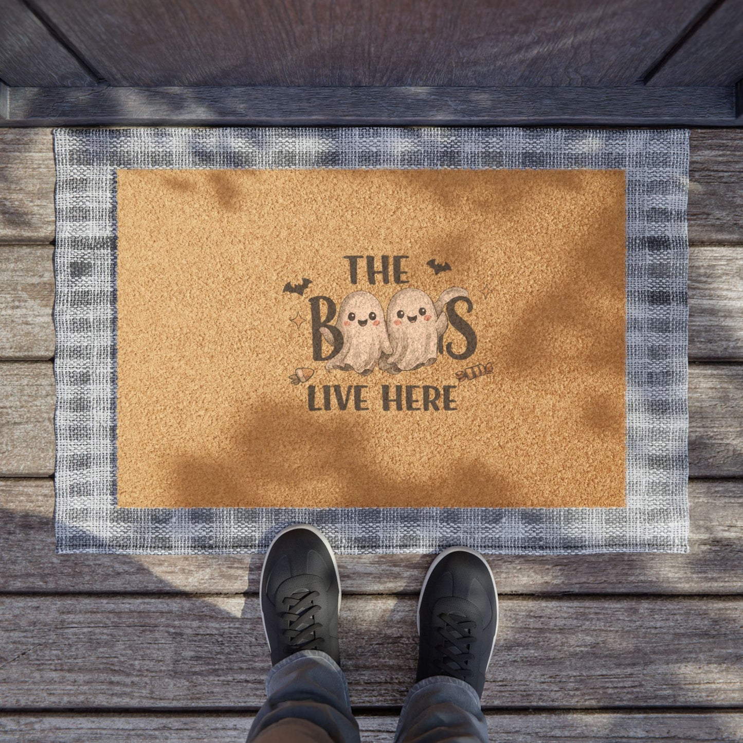 Halloween Ghosts Doormat – “The Boos Live Here” Welcome Mat