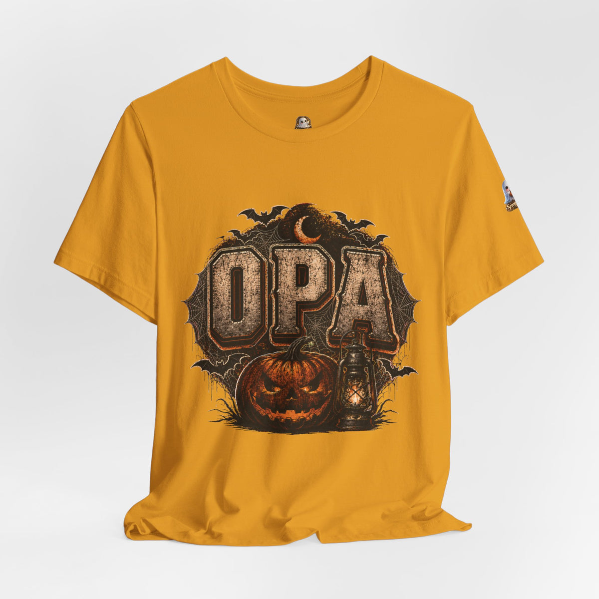 OPA Halloween Tee — Vintage Pumpkin, Lantern & Bat Graphic T-Shirt