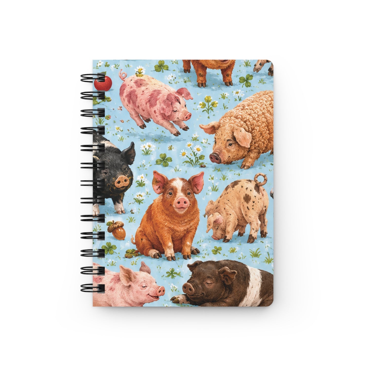 Pig Pattern Spiral Journal — Cute Farm Piglets Notebook for Kids & Animal Lovers