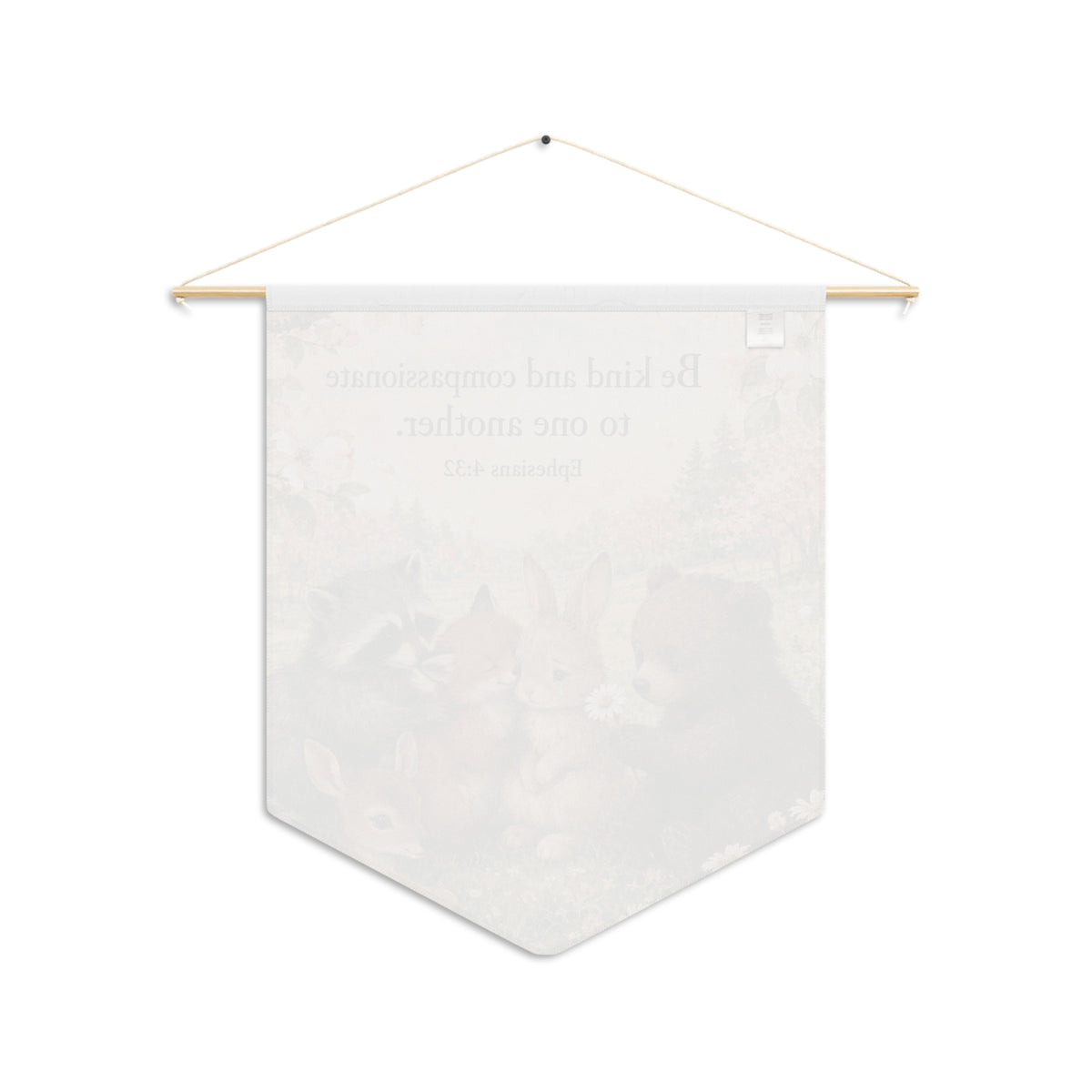 Pennant | "Be Kind and Compassionate to One Another" Woodland Animals Inspirational Banner