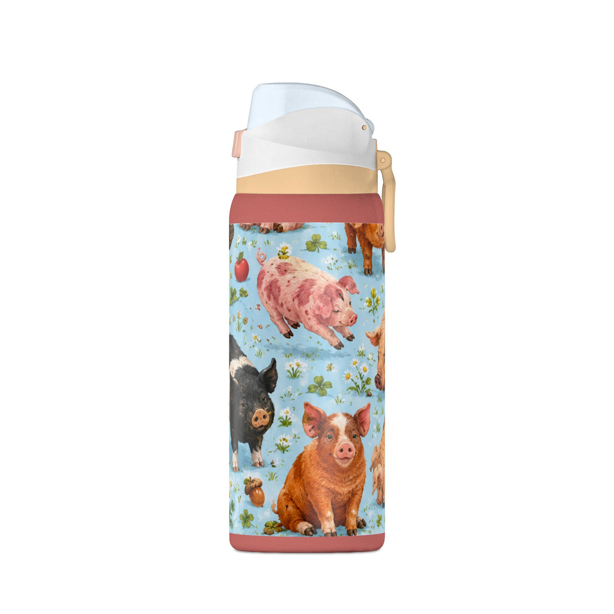 32oz Insulated Water Bottle — Cute Piglet Pattern Stainless Steel Tumbler