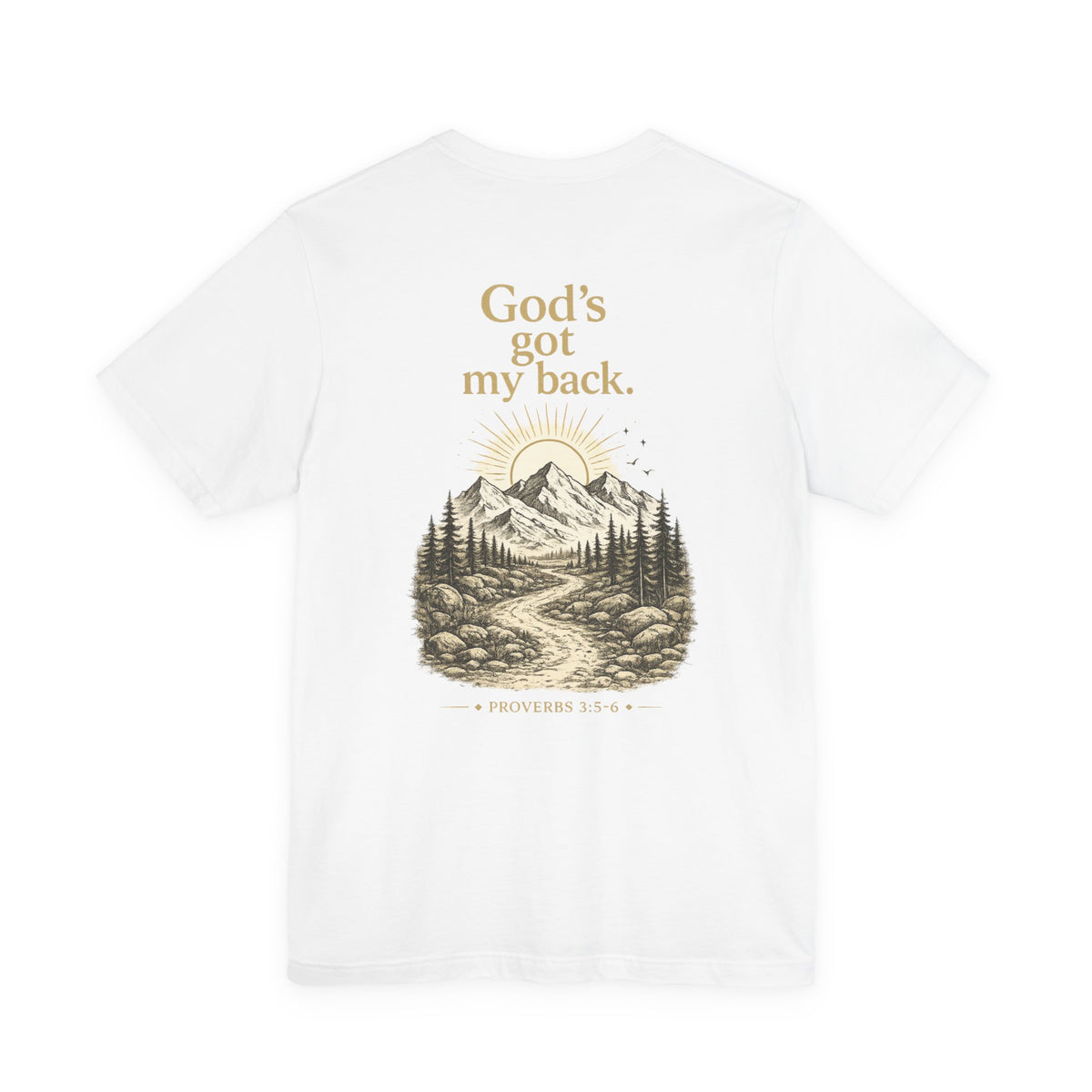 God's Got My Back Mountain Tee — Christian Faith Graphic T-Shirt
