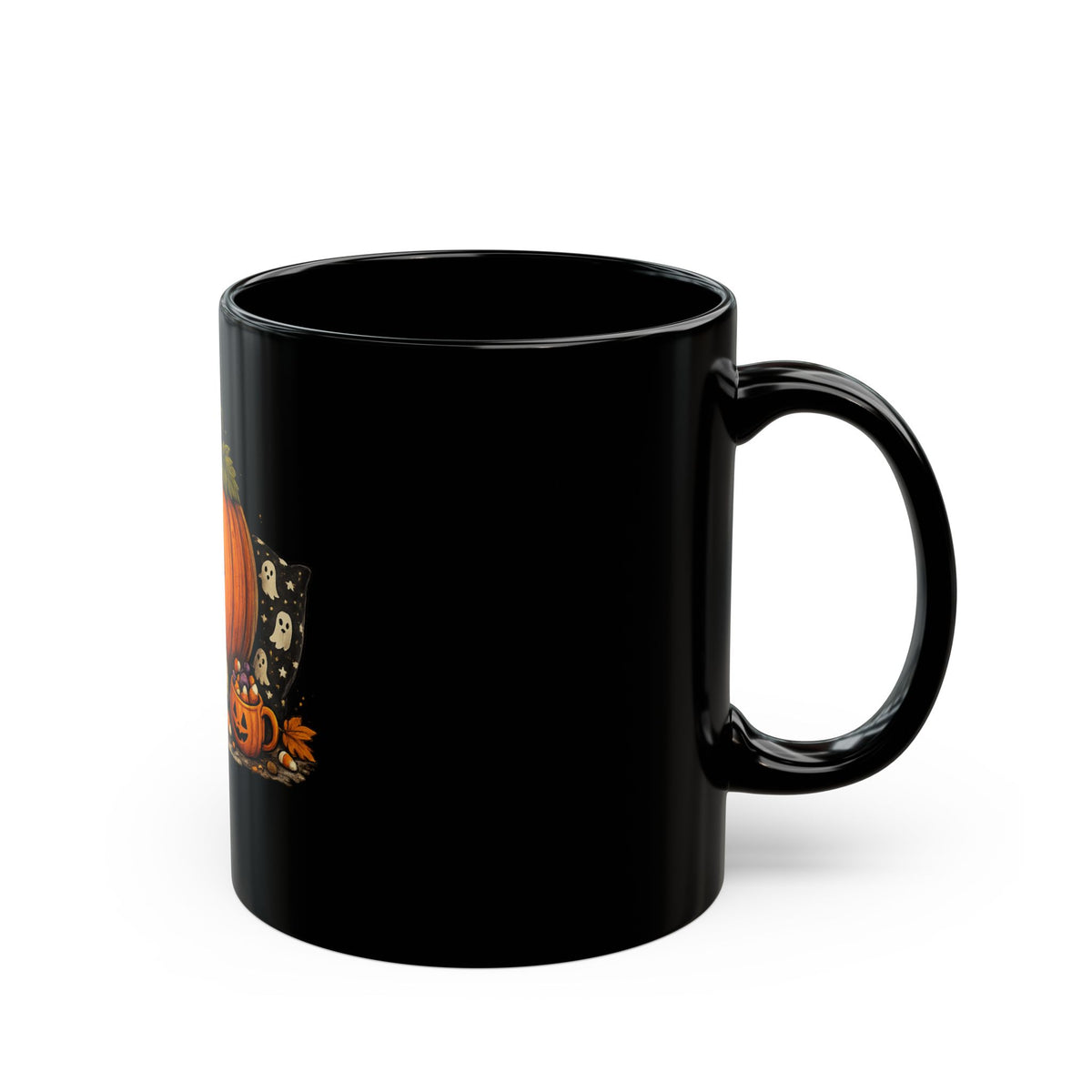 Halloween Pumpkin Mug – "Not Fully Boo-ted Yet" Black Coffee Cup (11oz/15oz)