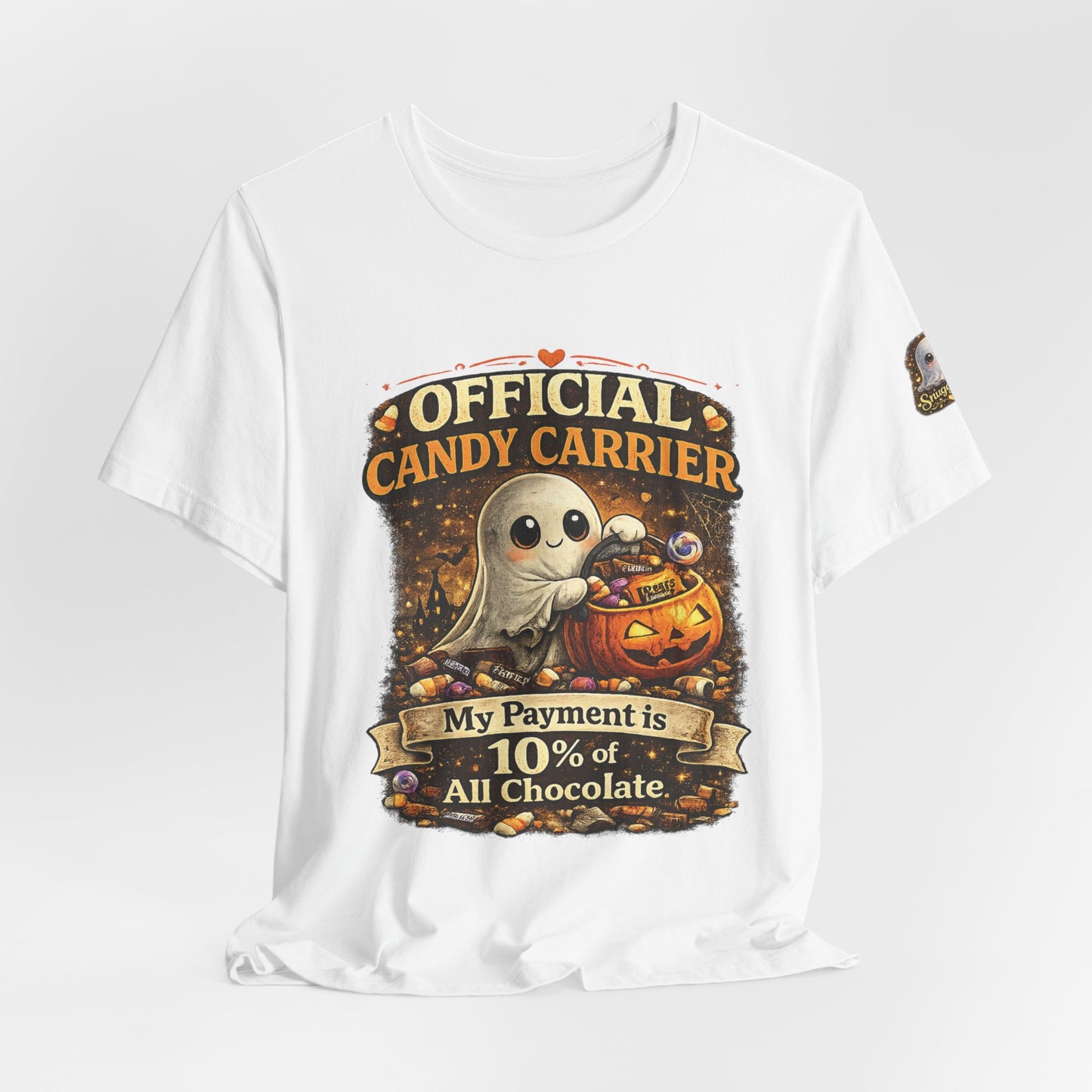 Official Candy Carrier T‑Shirt — "My Payment is 10% of All Chocolate" Halloween Tee