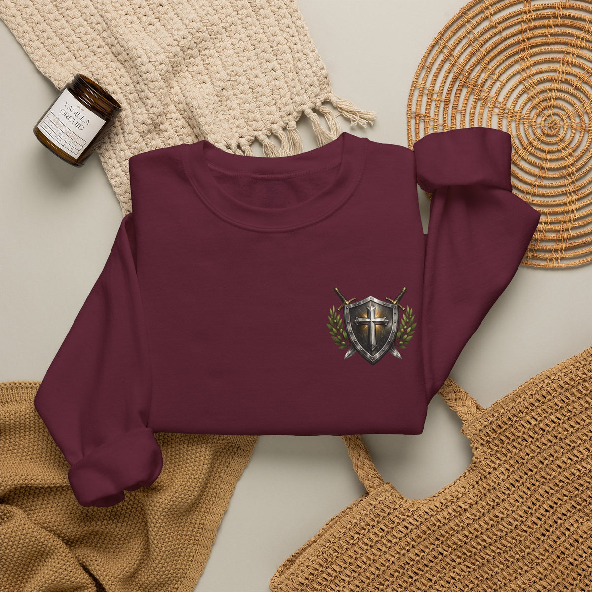 Compass Crewneck Sweatshirt — "God's Got My Back" Proverbs 3:5-6 Christian Pullover