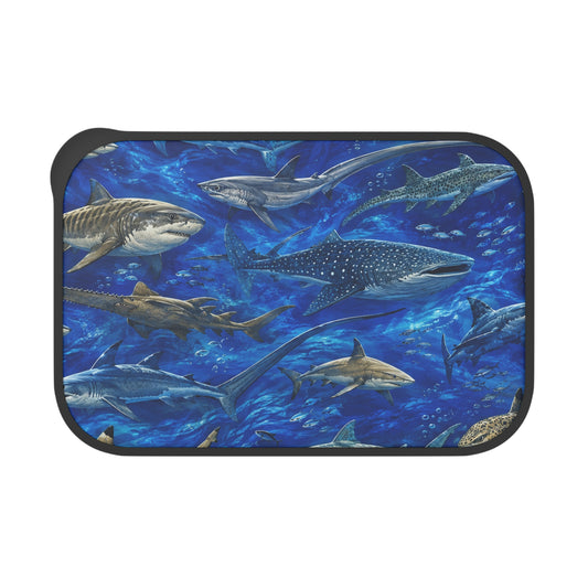 Sharks Waterproof PLA Bento Box with Utensils — Ocean Marine Life Lunchbox