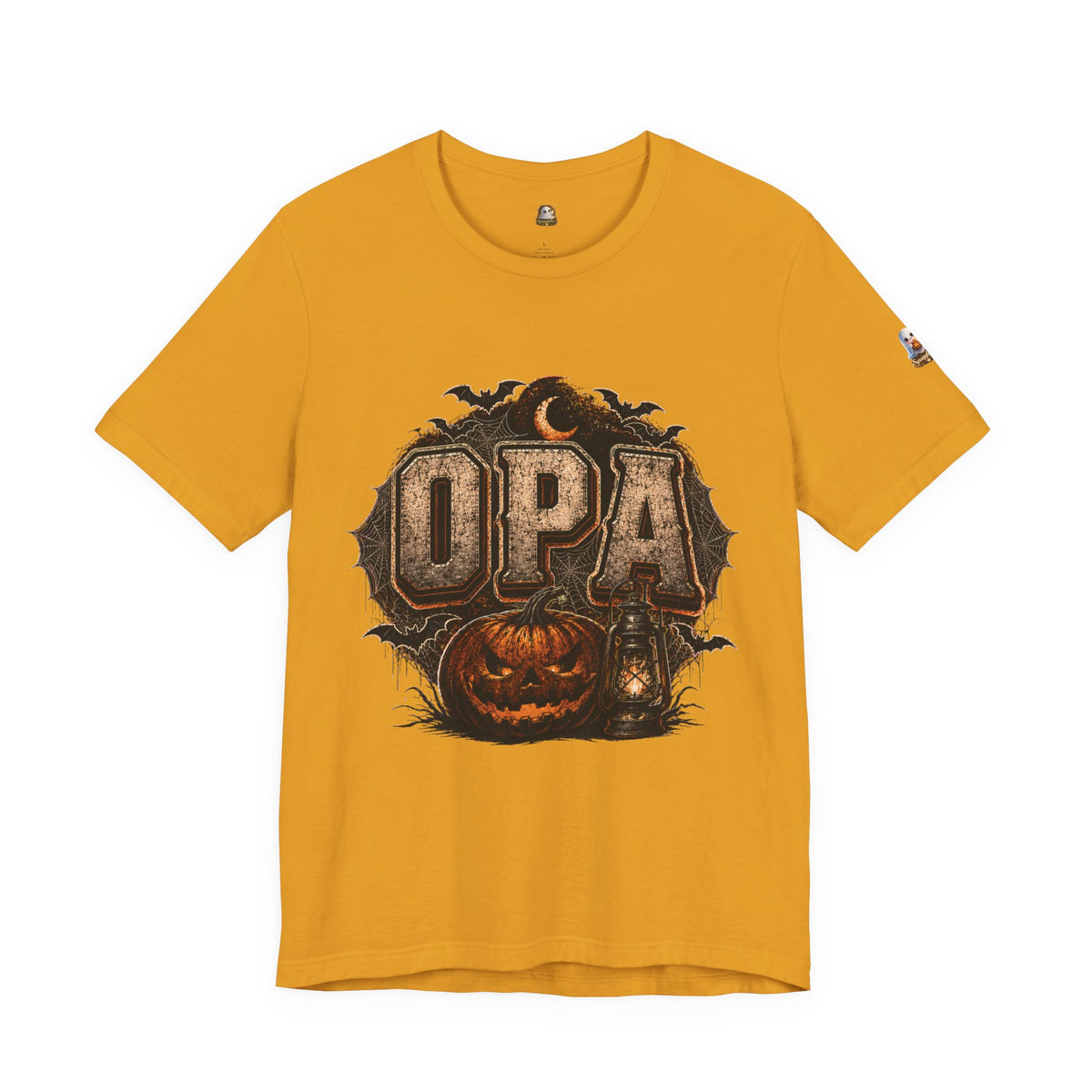OPA Halloween Tee — Vintage Pumpkin, Lantern & Bat Graphic T-Shirt