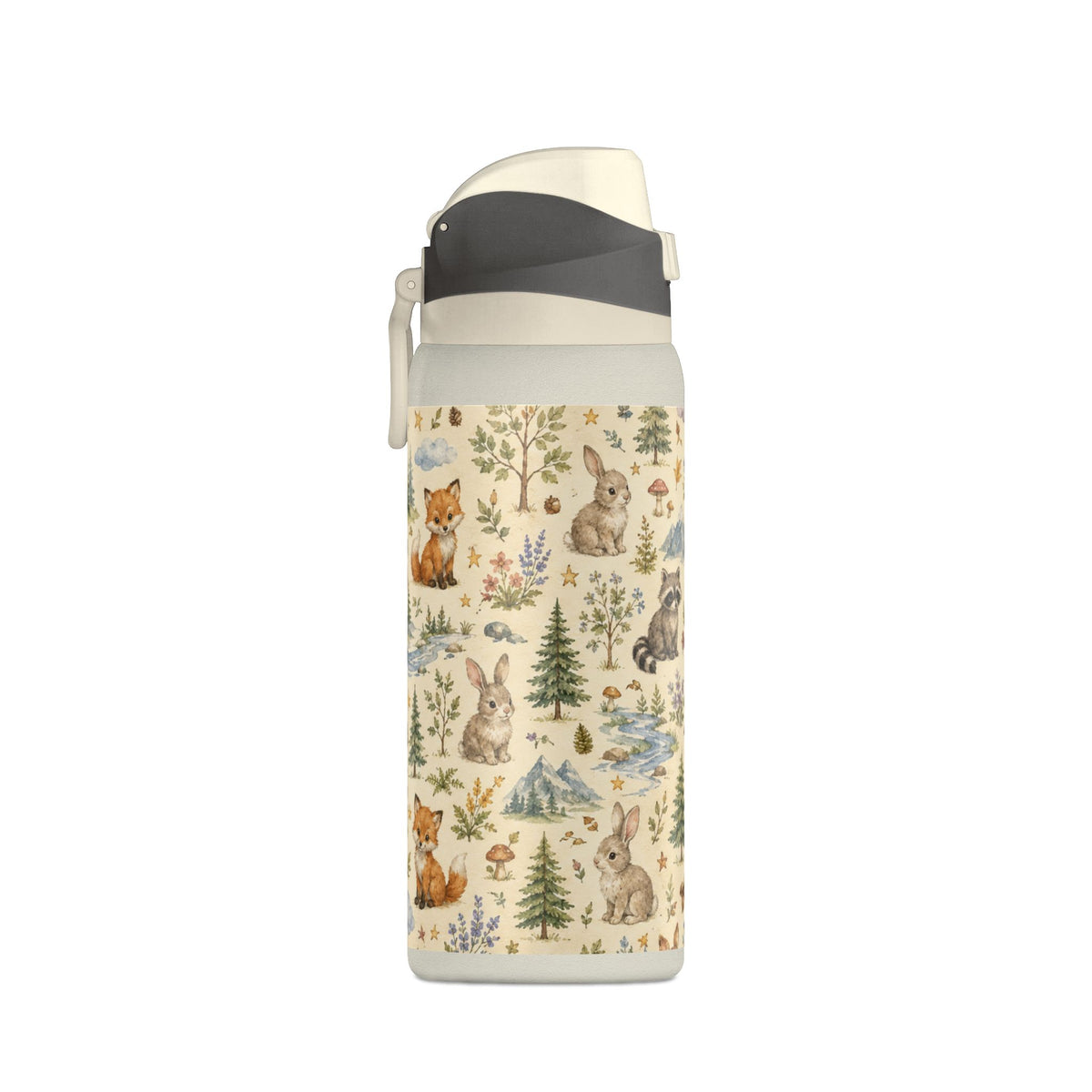 Insulated Water Bottle — Woodland Animals Pattern 32oz