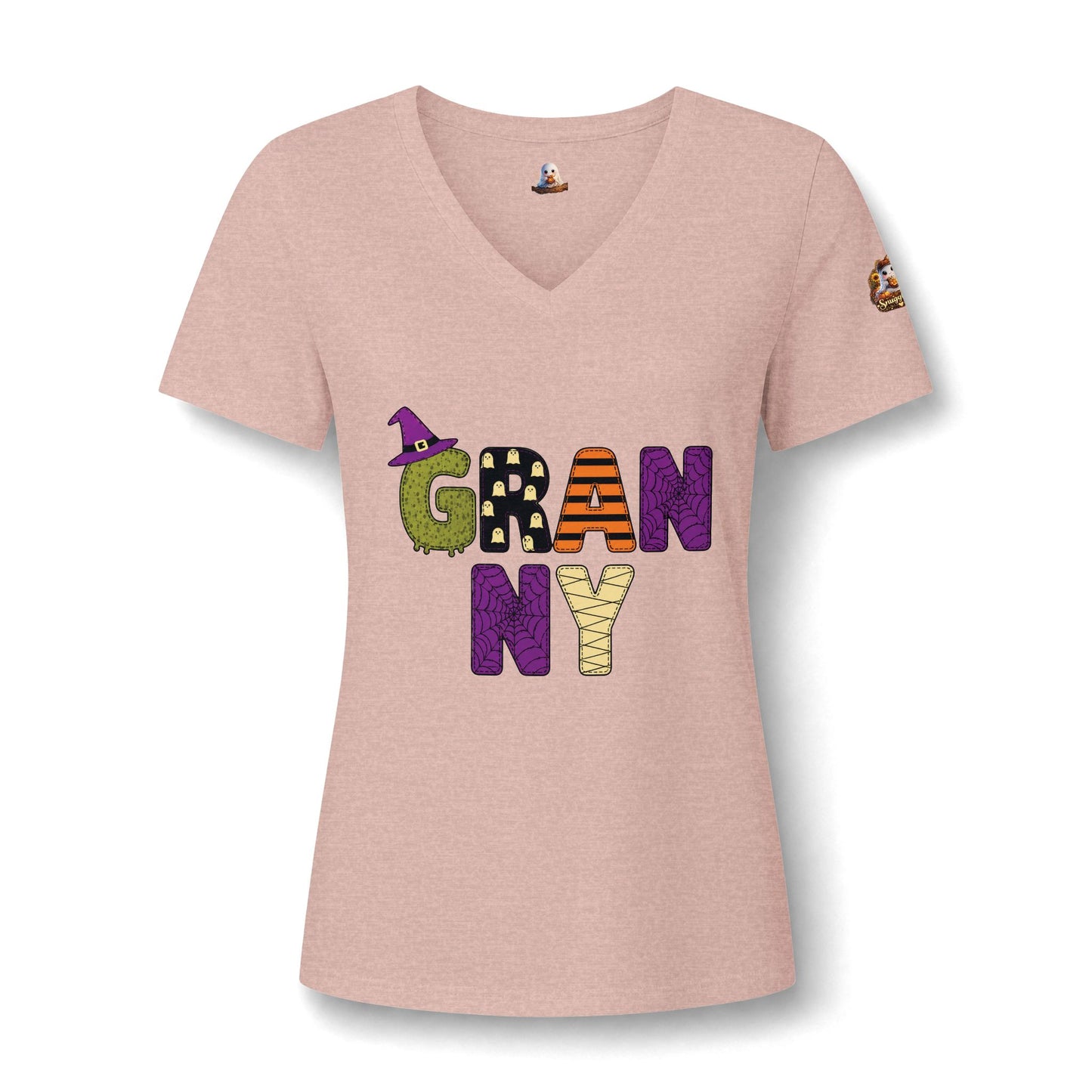 Granny Halloween V-Neck Tee — Women's 'GRANNY' Spooky Holiday Shirt