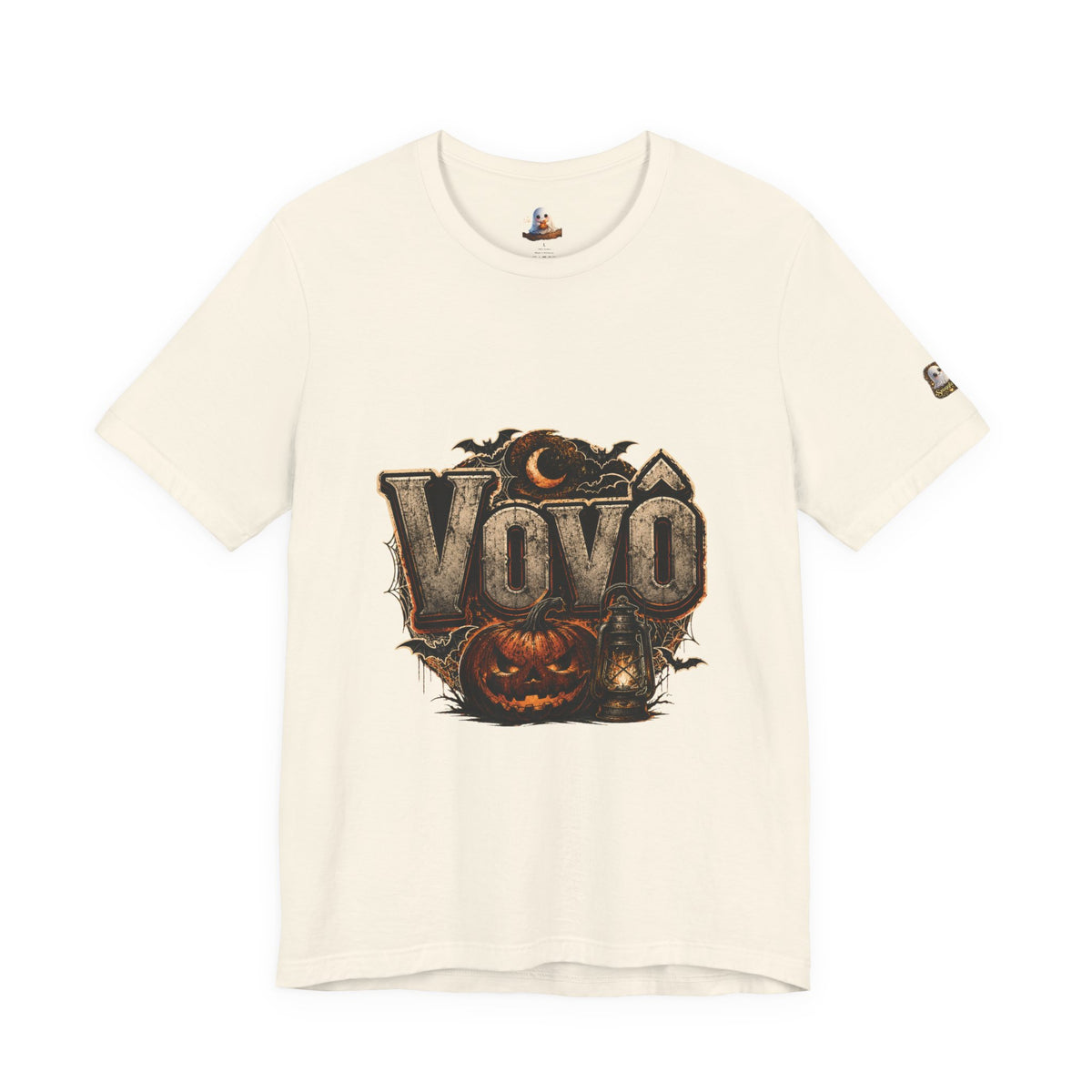 Vovó Halloween Tee — Vintage Pumpkin & Haunted Moon Graphic T-Shirt