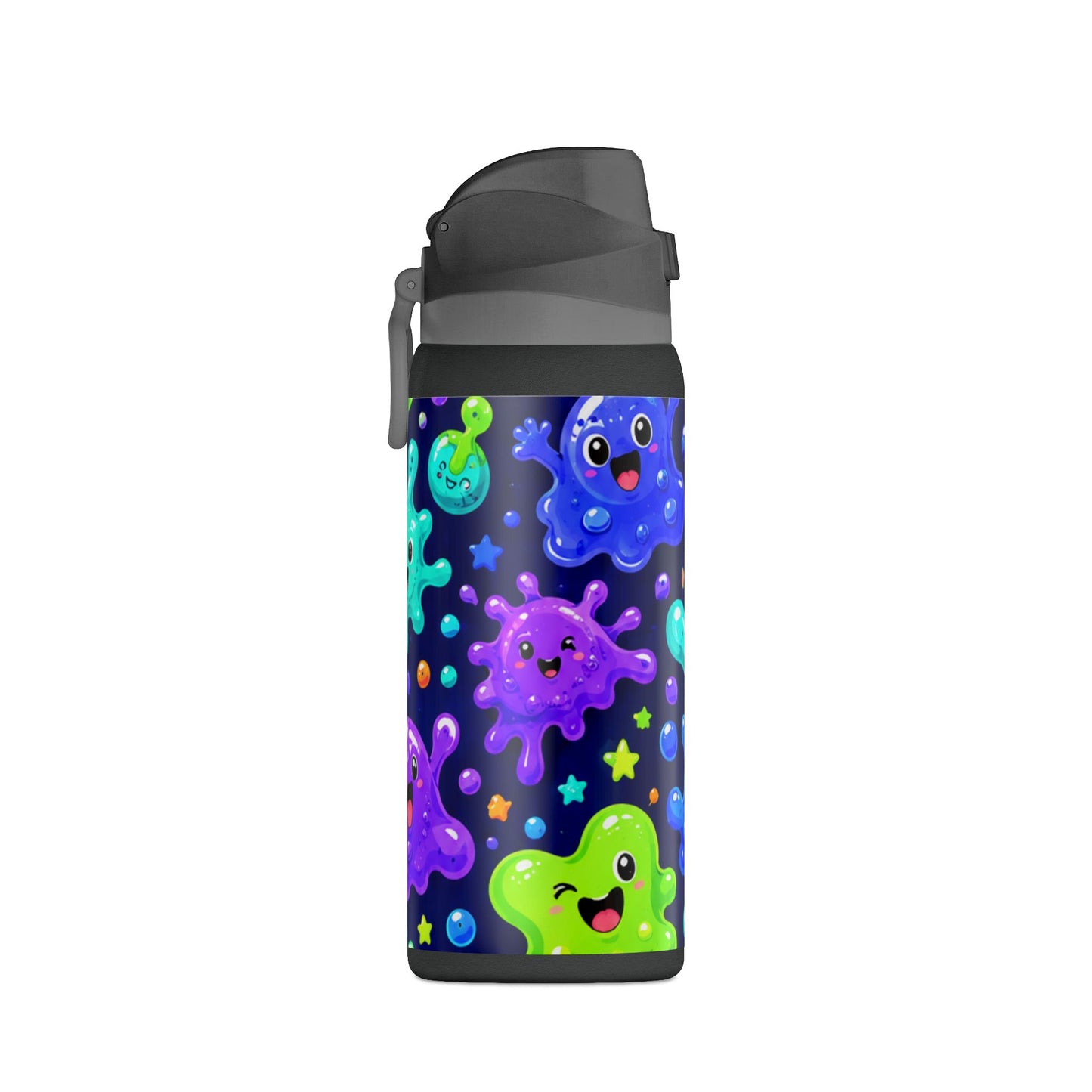 32oz Insulated Water Bottle — Colorful Cute Slime Monsters Design