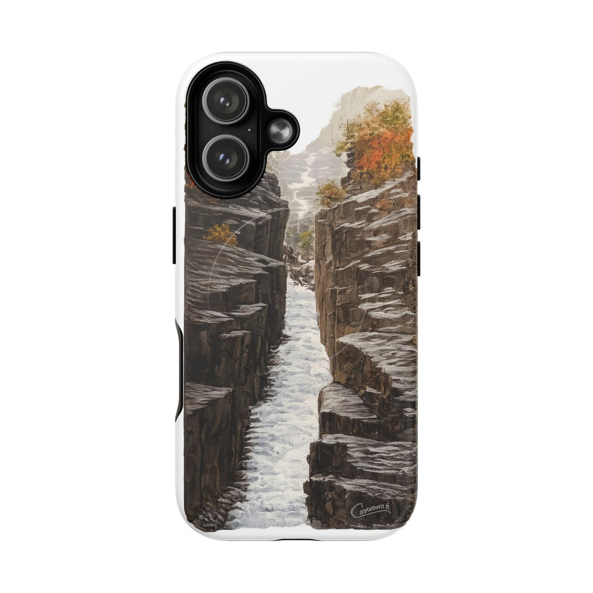 Waterfall Canyon Phone Case — Magnetic Tough Protective Case with Rocky Gorge Landscape Design