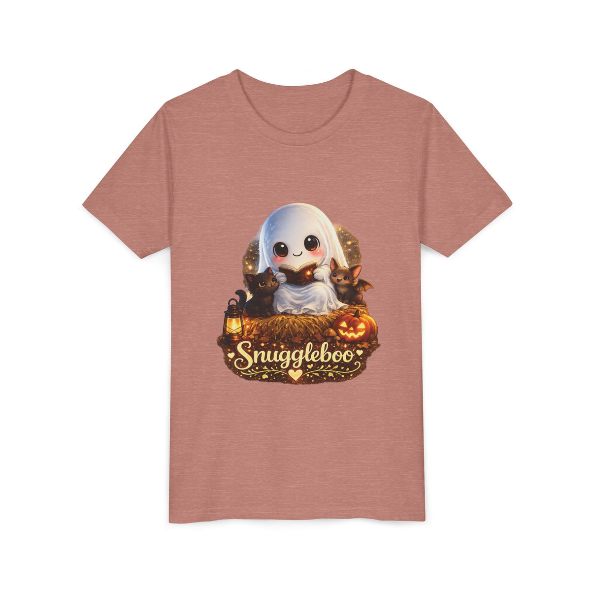 Kids Halloween Ghost Tee – "Snuggleboo" Cute Spooky Pumpkin Design