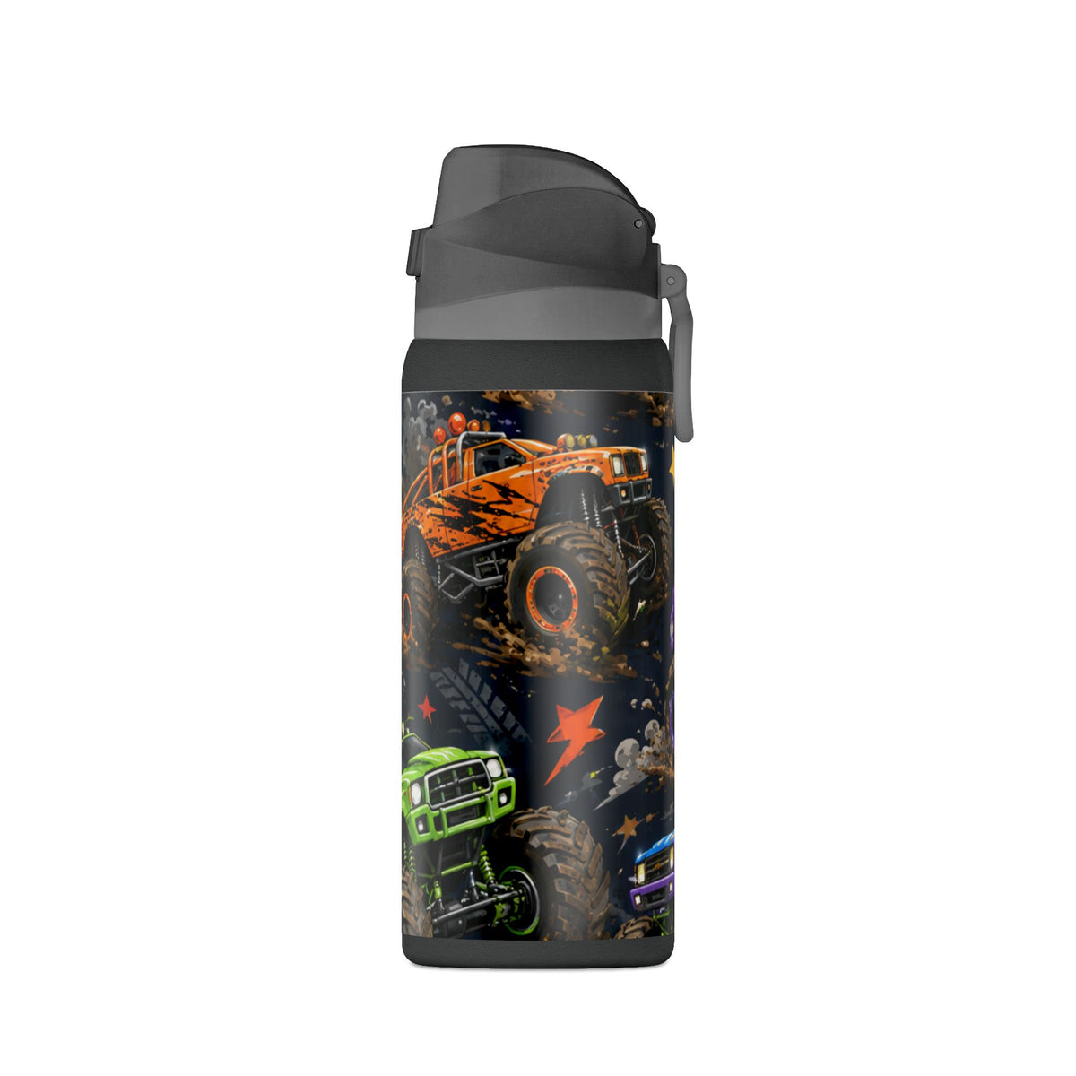 Monster Truck Insulated Water Bottle — 32oz Stainless Steel, Kids Racing Design