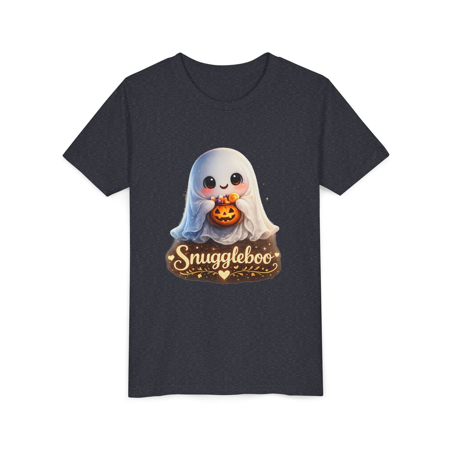 Youth Tee — Cute 'Snuggleboo' Ghost Halloween T-Shirt