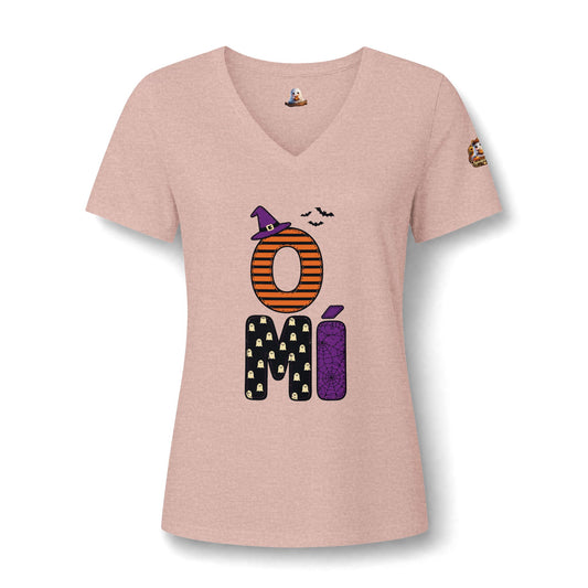 Women's V-Neck Tee — 'Omí' Halloween Mom Graphic Shirt