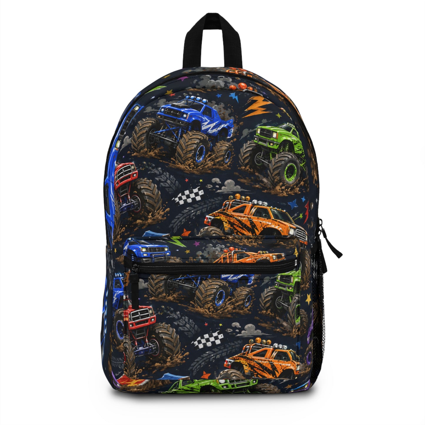 Monster Truck Kids Backpack — Colorful Racing Off‑Road Print